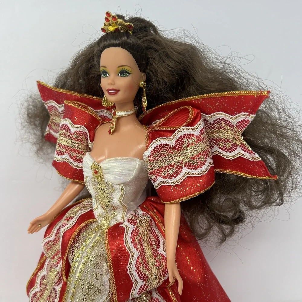 Vtg Barbie Doll Happy Holidays Special Edition in Original Red‎ Outfit Gown